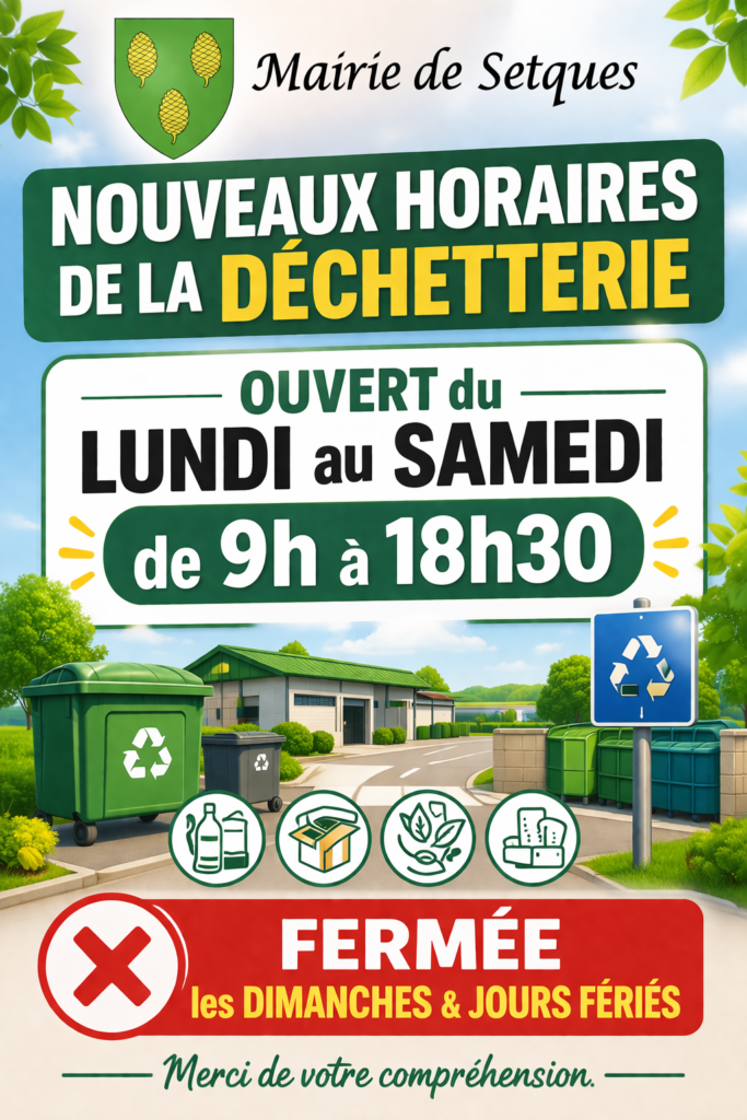 Changement des horaires de déchetterie